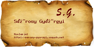 Sárosy Györgyi névjegykártya